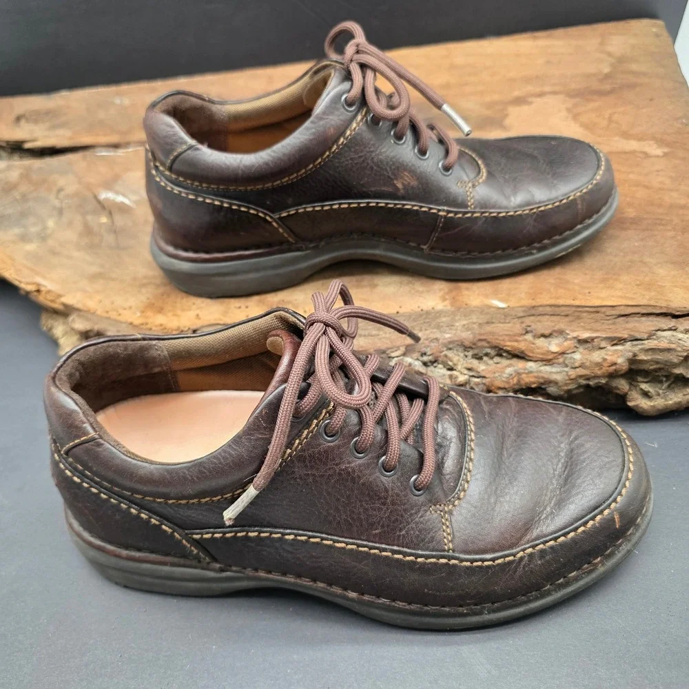 Smart Casual Rockport‎ Walking Shoe Sz 7.5 Mens Brown Leather DMX Oxford Work